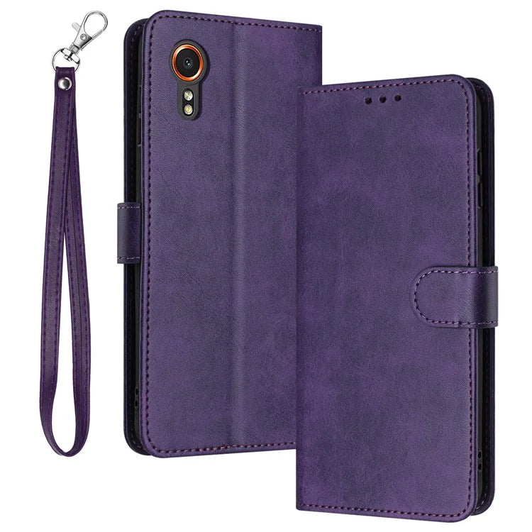For Samsung Galaxy Xcover7 Case Solid Color Leather Stand Phone Cover Mobile Accessories Supplier