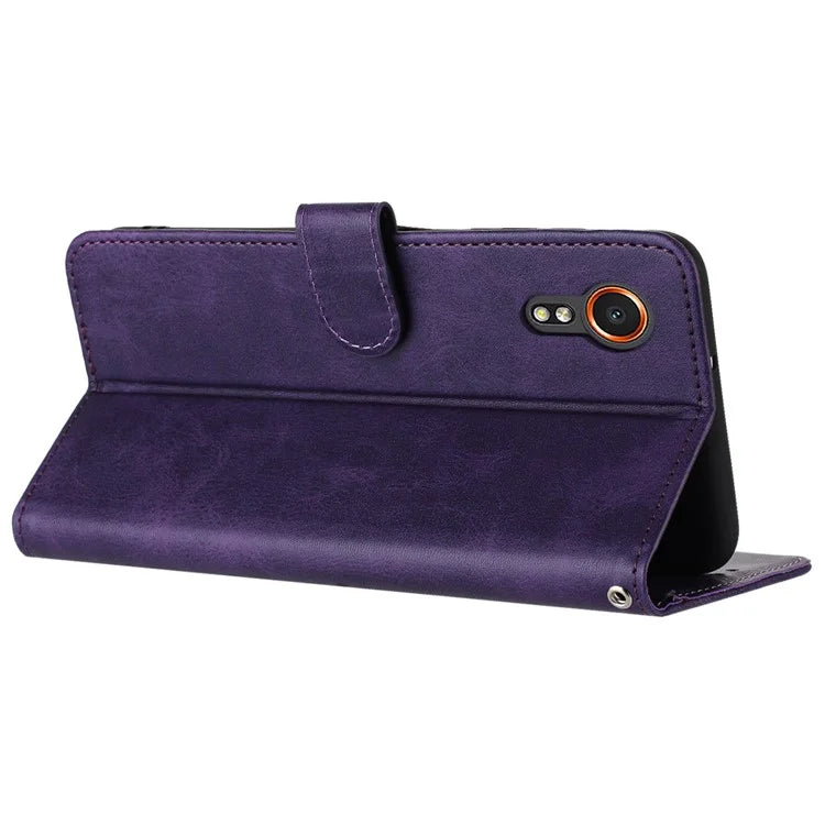 For Samsung Galaxy Xcover7 Case Solid Color Leather Stand Phone Cover Mobile Accessories Supplier