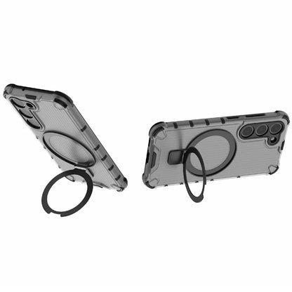 For Samsung Galaxy S23 Case PC+TPU Phone Shell Ring Kickstand Cover Compatible with MagSafe