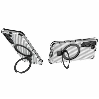 For Samsung Galaxy S23 Case PC+TPU Phone Shell Ring Kickstand Cover Compatible with MagSafe