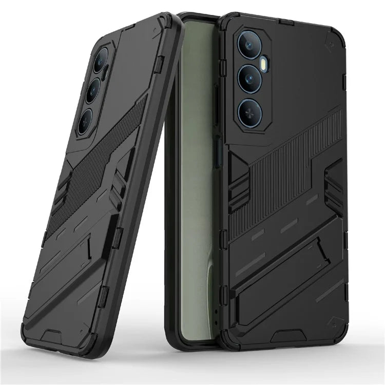 For Realme C65 4G Case PC+TPU Anti-scratch Phone Cover with Folding Kickstand