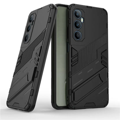 For Realme C65 4G Case PC+TPU Anti-scratch Phone Cover with Folding Kickstand