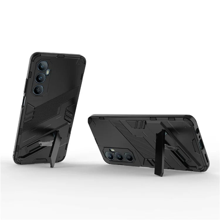 For Realme C65 4G Case PC+TPU Anti-scratch Phone Cover with Folding Kickstand