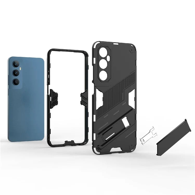For Realme C65 4G Case PC+TPU Anti-scratch Phone Cover with Folding Kickstand