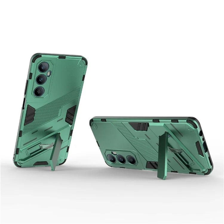 For Realme C65 4G Case PC+TPU Anti-scratch Phone Cover with Folding Kickstand