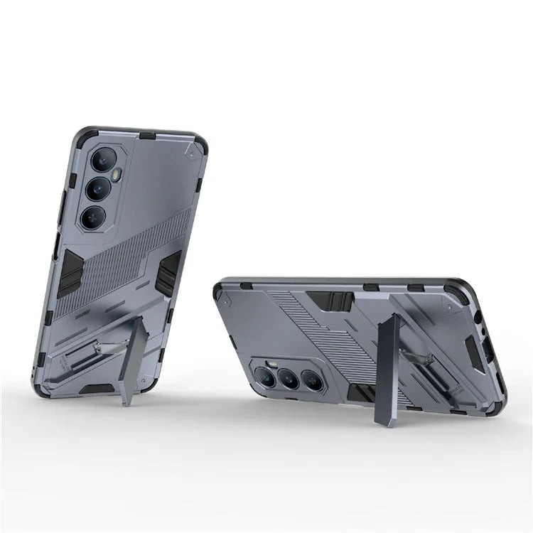 For Realme C65 4G Case PC+TPU Anti-scratch Phone Cover with Folding Kickstand