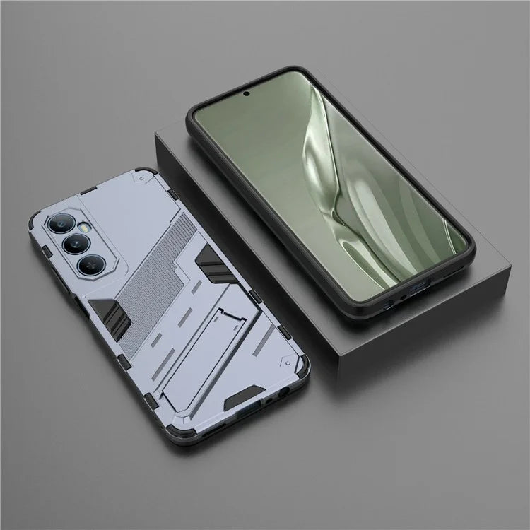 For Realme C65 4G Case PC+TPU Anti-scratch Phone Cover with Folding Kickstand