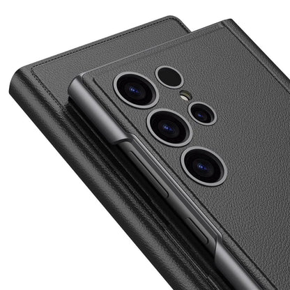GKK For Samsung Galaxy S23 Ultra Leather Flip Case with Card Holder+Hidden Kickstand
