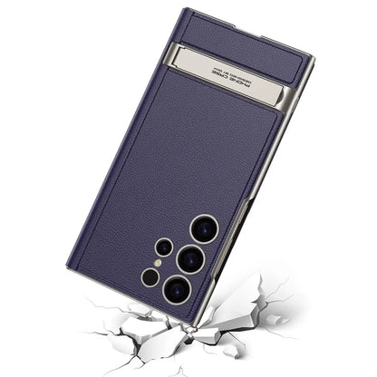 GKK For Samsung Galaxy S23 Ultra Leather Flip Case with Card Holder+Hidden Kickstand