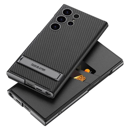 GKK For Samsung Galaxy S23 Ultra Leather Flip Case with Card Holder+Hidden Kickstand