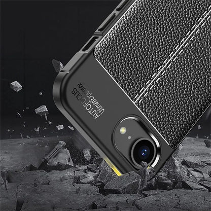 For iPhone SE (2024) Cell Phone Case Litchi Texture TPU Back Cover