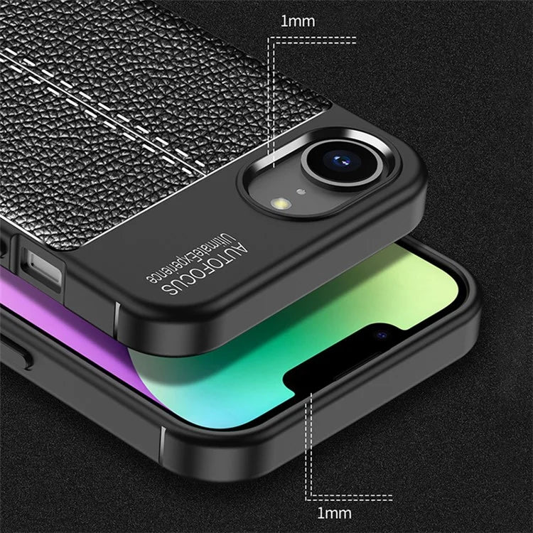 For iPhone SE (2024) Cell Phone Case Litchi Texture TPU Back Cover