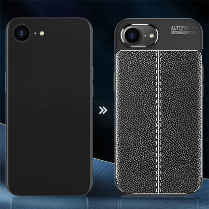 For iPhone SE (2024) Cell Phone Case Litchi Texture TPU Back Cover