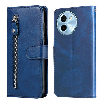For vivo Y38 5G / Y200i 5G / T3x Wallet Case Calf Texture Zipper Pocket Phone Leather Cover