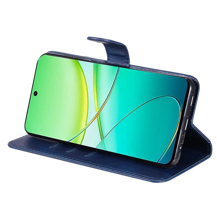 For vivo Y38 5G / Y200i 5G / T3x Wallet Case Calf Texture Zipper Pocket Phone Leather Cover