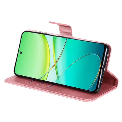 For vivo Y38 5G / Y200i 5G / T3x Wallet Case Calf Texture Zipper Pocket Phone Leather Cover