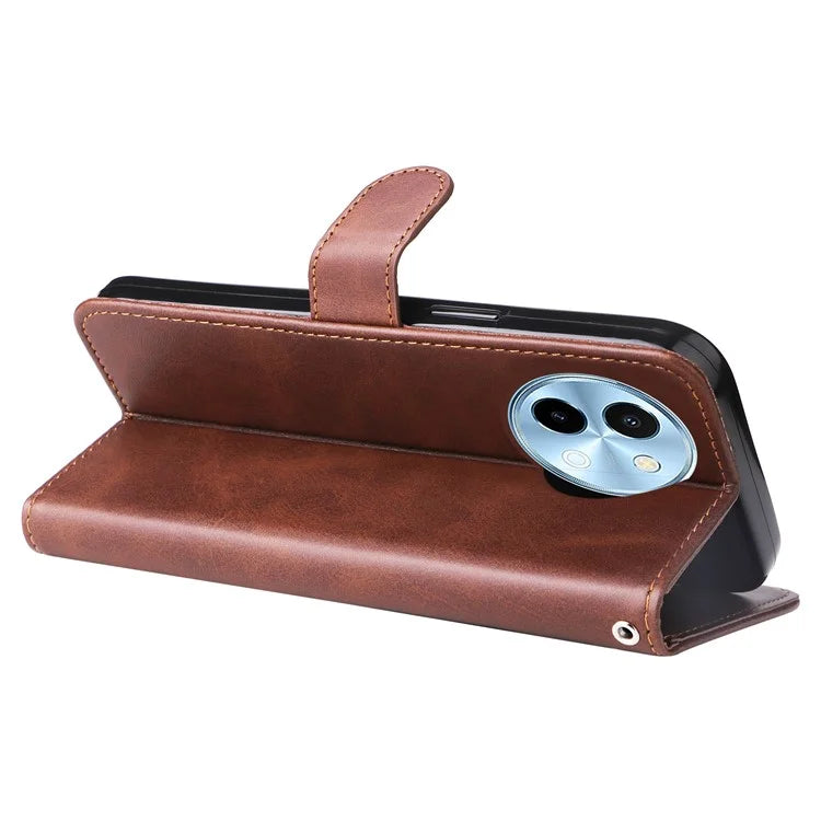 For vivo Y38 5G / Y200i 5G / T3x Wallet Case Calf Texture Zipper Pocket Phone Leather Cover