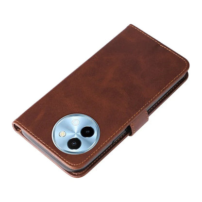 For vivo Y38 5G / Y200i 5G / T3x Wallet Case Calf Texture Zipper Pocket Phone Leather Cover