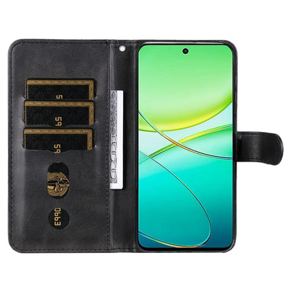 For vivo Y38 5G / Y200i 5G / T3x Wallet Case Calf Texture Zipper Pocket Phone Leather Cover
