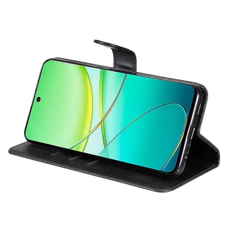 For vivo Y38 5G / Y200i 5G / T3x Wallet Case Calf Texture Zipper Pocket Phone Leather Cover