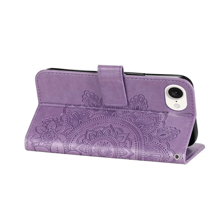 For iPhone SE (2024) Leather Wallet Case Flower Pattern Mobile Accessories Wholesale