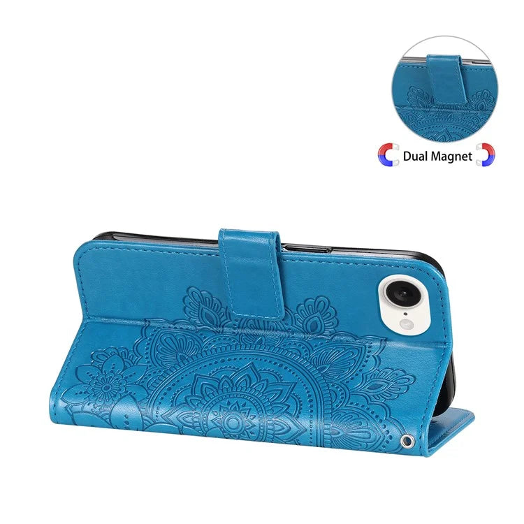 For iPhone SE (2024) Leather Wallet Case Flower Pattern Mobile Accessories Wholesale