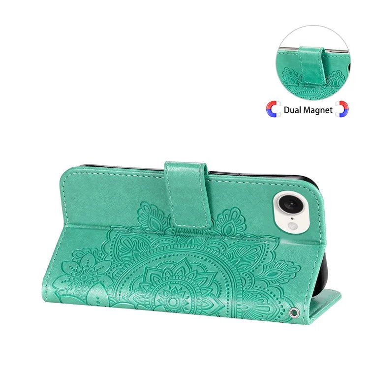 For iPhone SE (2024) Leather Wallet Case Flower Pattern Mobile Accessories Wholesale