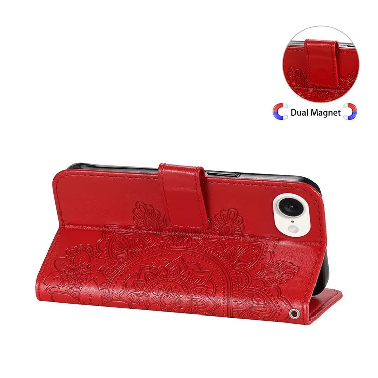 For iPhone SE (2024) Leather Wallet Case Flower Pattern Mobile Accessories Wholesale