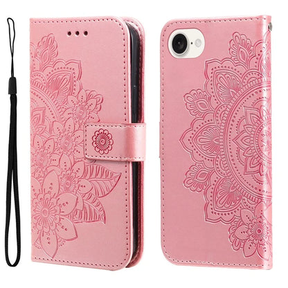 For iPhone SE (2024) Leather Wallet Case Flower Pattern Mobile Accessories Wholesale
