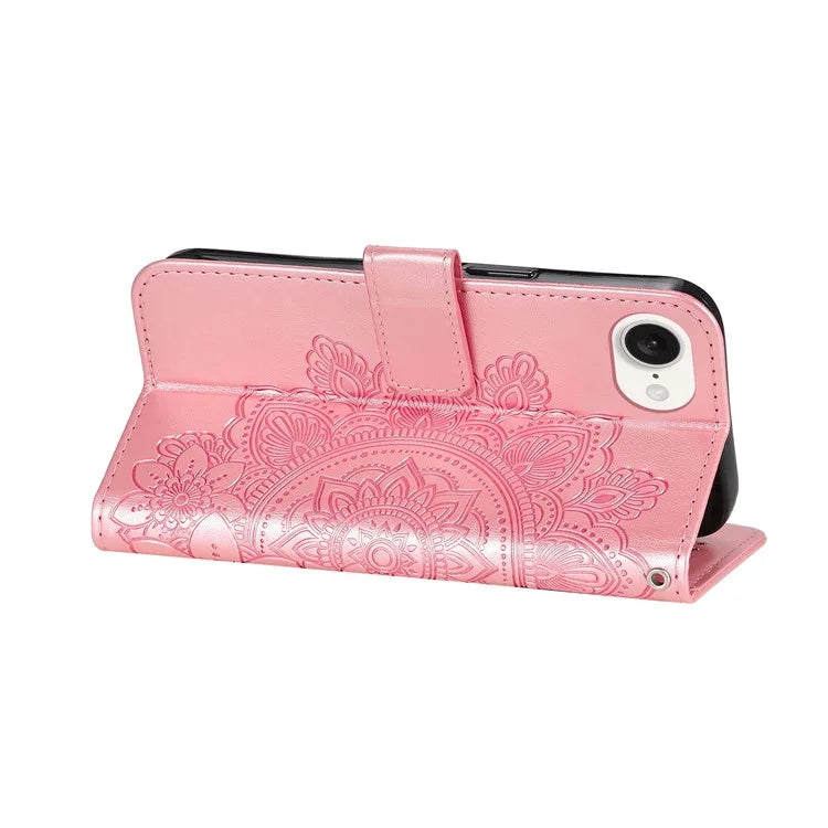 For iPhone SE (2024) Leather Wallet Case Flower Pattern Mobile Accessories Wholesale
