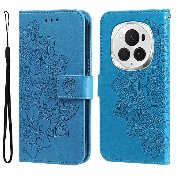 For Honor Magic6 Pro 5G Wallet Case PU Leather Folding Stand Flower Phone Cover