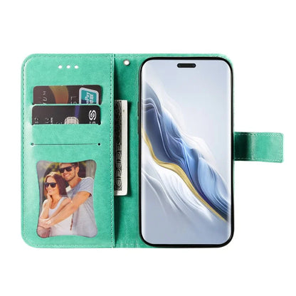 For Honor Magic6 Pro 5G Wallet Case PU Leather Folding Stand Flower Phone Cover