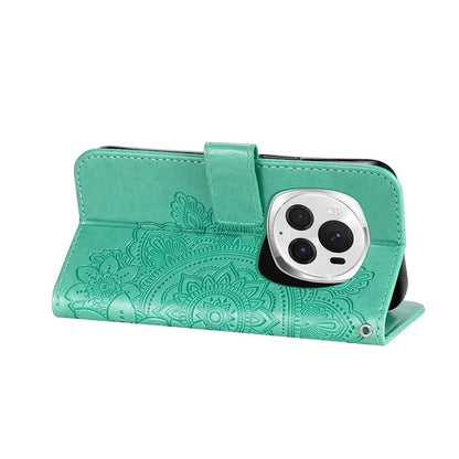 For Honor Magic6 Pro 5G Wallet Case PU Leather Folding Stand Flower Phone Cover