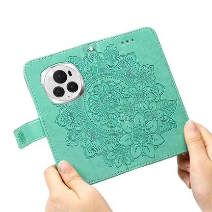 For Honor Magic6 Pro 5G Wallet Case PU Leather Folding Stand Flower Phone Cover
