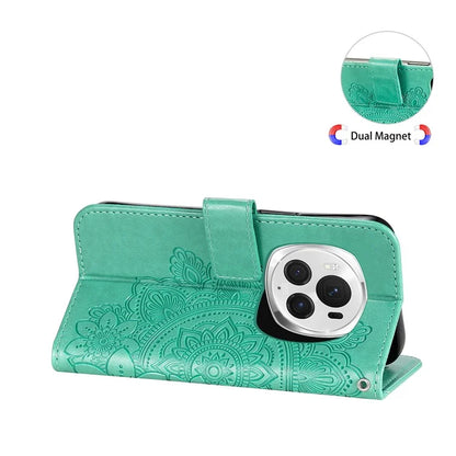 For Honor Magic6 Pro 5G Wallet Case PU Leather Folding Stand Flower Phone Cover