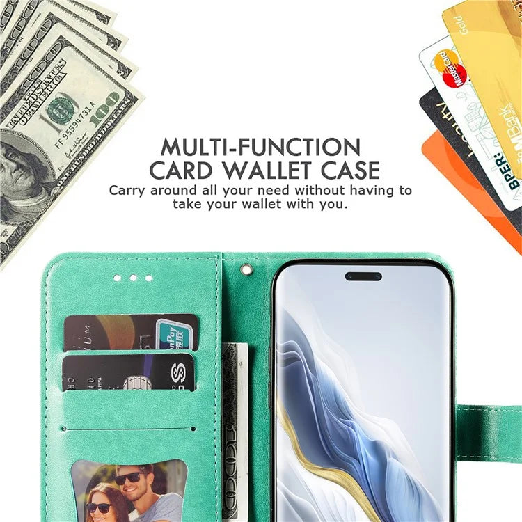 For Honor Magic6 Pro 5G Wallet Case PU Leather Folding Stand Flower Phone Cover