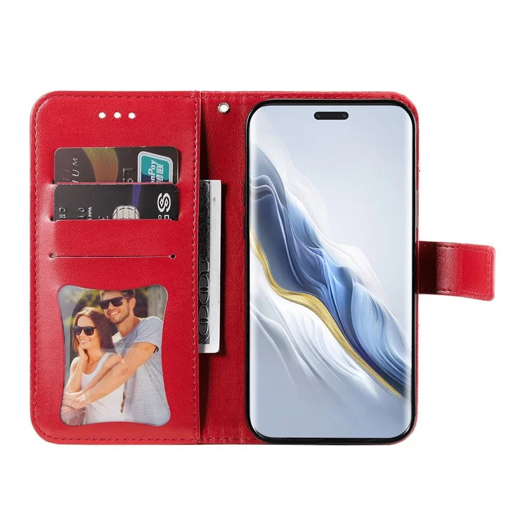 For Honor Magic6 Pro 5G Wallet Case PU Leather Folding Stand Flower Phone Cover