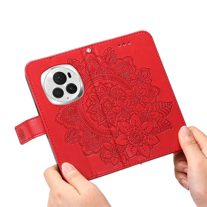 For Honor Magic6 Pro 5G Wallet Case PU Leather Folding Stand Flower Phone Cover