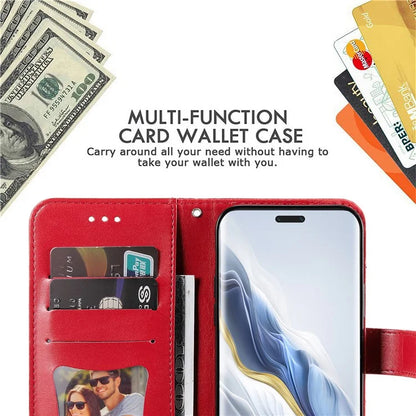 For Honor Magic6 Pro 5G Wallet Case PU Leather Folding Stand Flower Phone Cover