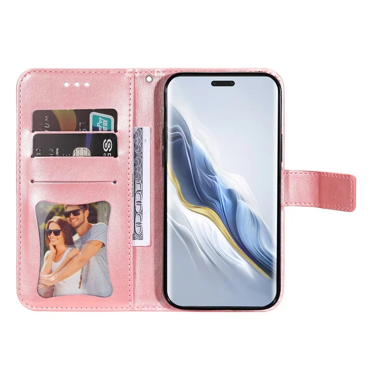 For Honor Magic6 Pro 5G Wallet Case PU Leather Folding Stand Flower Phone Cover