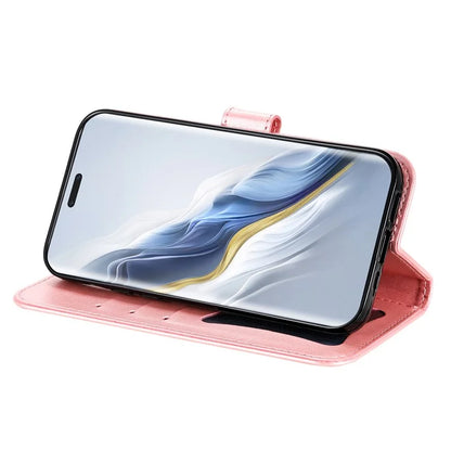 For Honor Magic6 Pro 5G Wallet Case PU Leather Folding Stand Flower Phone Cover