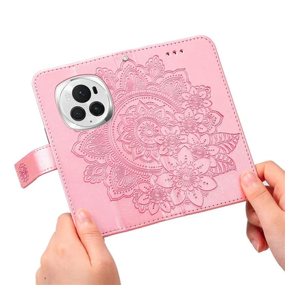 For Honor Magic6 Pro 5G Wallet Case PU Leather Folding Stand Flower Phone Cover