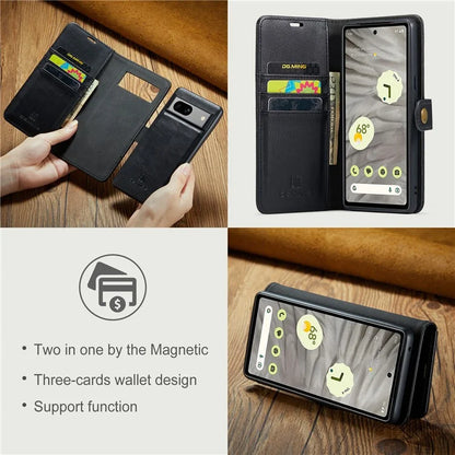 DG.MING for Google Pixel 8a Case Removable 2 in 1 Split Leather Folio Phone Cover