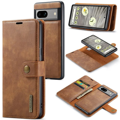 DG.MING for Google Pixel 8a Case Removable 2 in 1 Split Leather Folio Phone Cover