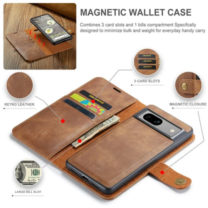 DG.MING for Google Pixel 8a Case Removable 2 in 1 Split Leather Folio Phone Cover