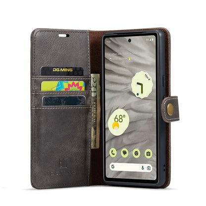 DG.MING for Google Pixel 8a Case Removable 2 in 1 Split Leather Folio Phone Cover