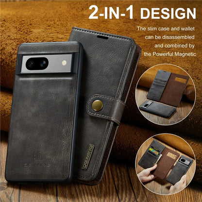 DG.MING for Google Pixel 8a Case Removable 2 in 1 Split Leather Folio Phone Cover