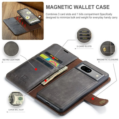 DG.MING for Google Pixel 8a Case Removable 2 in 1 Split Leather Folio Phone Cover