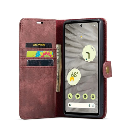 DG.MING for Google Pixel 8a Case Removable 2 in 1 Split Leather Folio Phone Cover