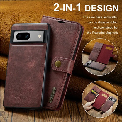 DG.MING for Google Pixel 8a Case Removable 2 in 1 Split Leather Folio Phone Cover